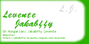 levente jakabffy business card